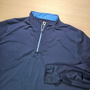 FootJoy Quarter Zip Pullover Jacket Mens XXL Navy Blue Golf Athletic 1145558
